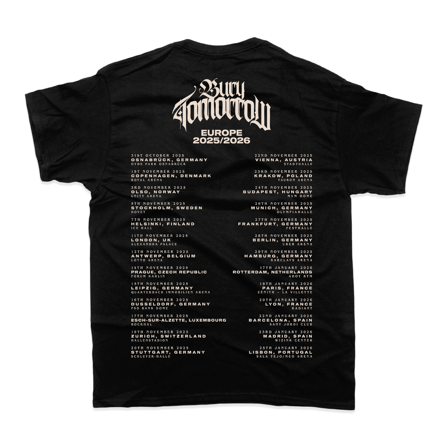 2025 EUROPE TOUR T-SHIRT (BLACK)
